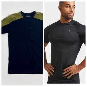 TAILORED ATHLETE men’s crew neck muscle fit running athletic black shirt Small